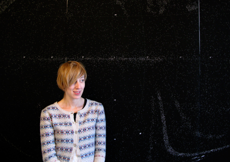 Artist in her studio, photo © MJC, 2009