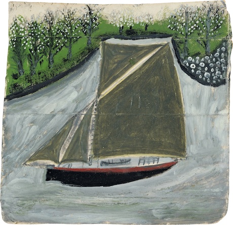 Alfred Wallis, Sailing ship and orchard, 1935-37 (circa)